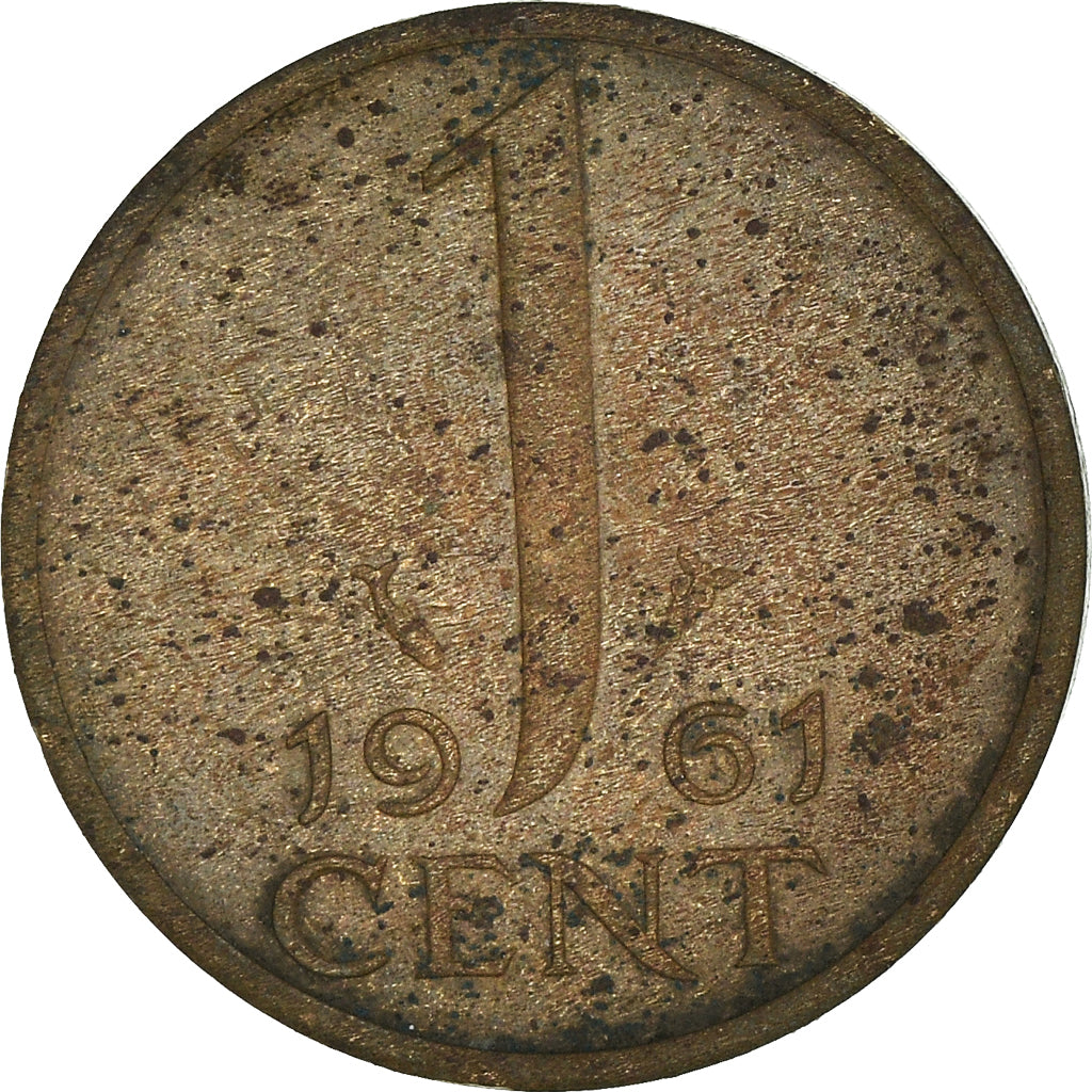 Moneda, Países Bajos, Juliana, Cent, 1961, BC+, Bronce, KM:180