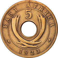 EAST AFRICA, George V, 5 Cents, 1923, TTB, Bronze, KM:18