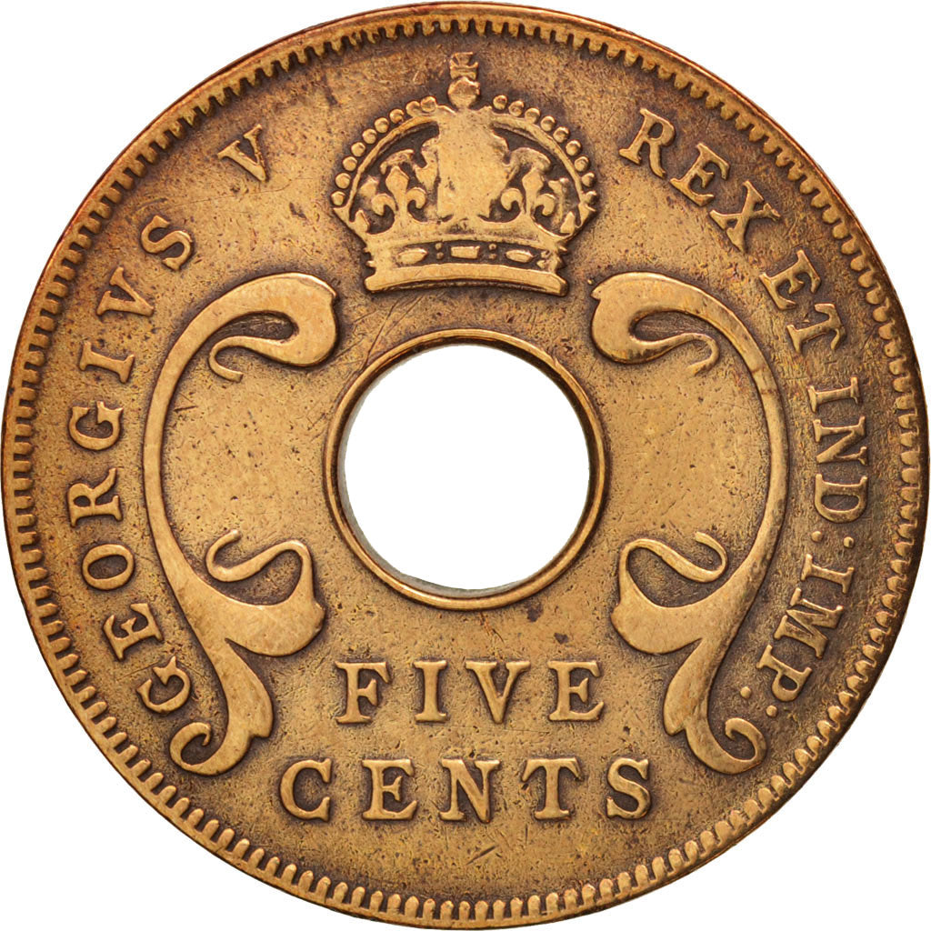 EAST AFRICA, George V, 5 Cents, 1923, TTB, Bronze, KM:18