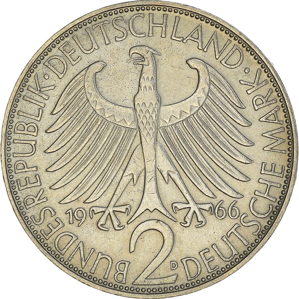 Coin, GERMANY - FEDERAL REPUBLIC, 2 Mark, 1966, Munich, EF(40-45)