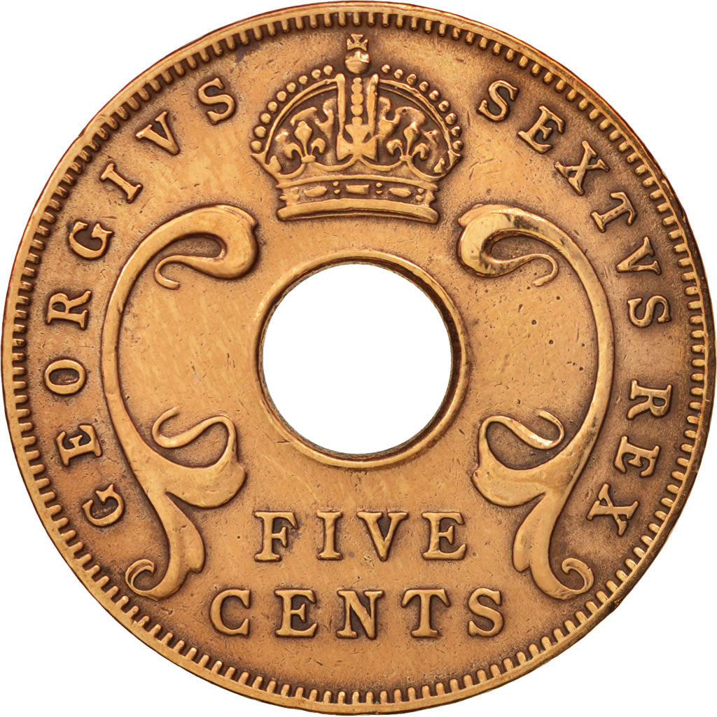 EAST AFRICA, George VI, 5 Cents, 1952, TTB, Bronze, KM:33
