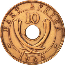 Coin, EAST AFRICA, George VI, 10 Cents, 1942, EF(40-45), Bronze, KM:26.2