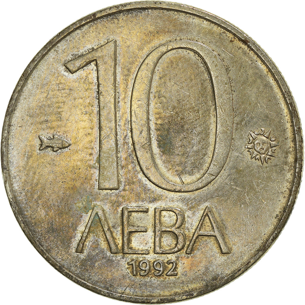 Monnaie, Bulgarie, 10 Leva, 1992, TB+, Cuivre-Nickel-Zinc (Maillechort), KM:205