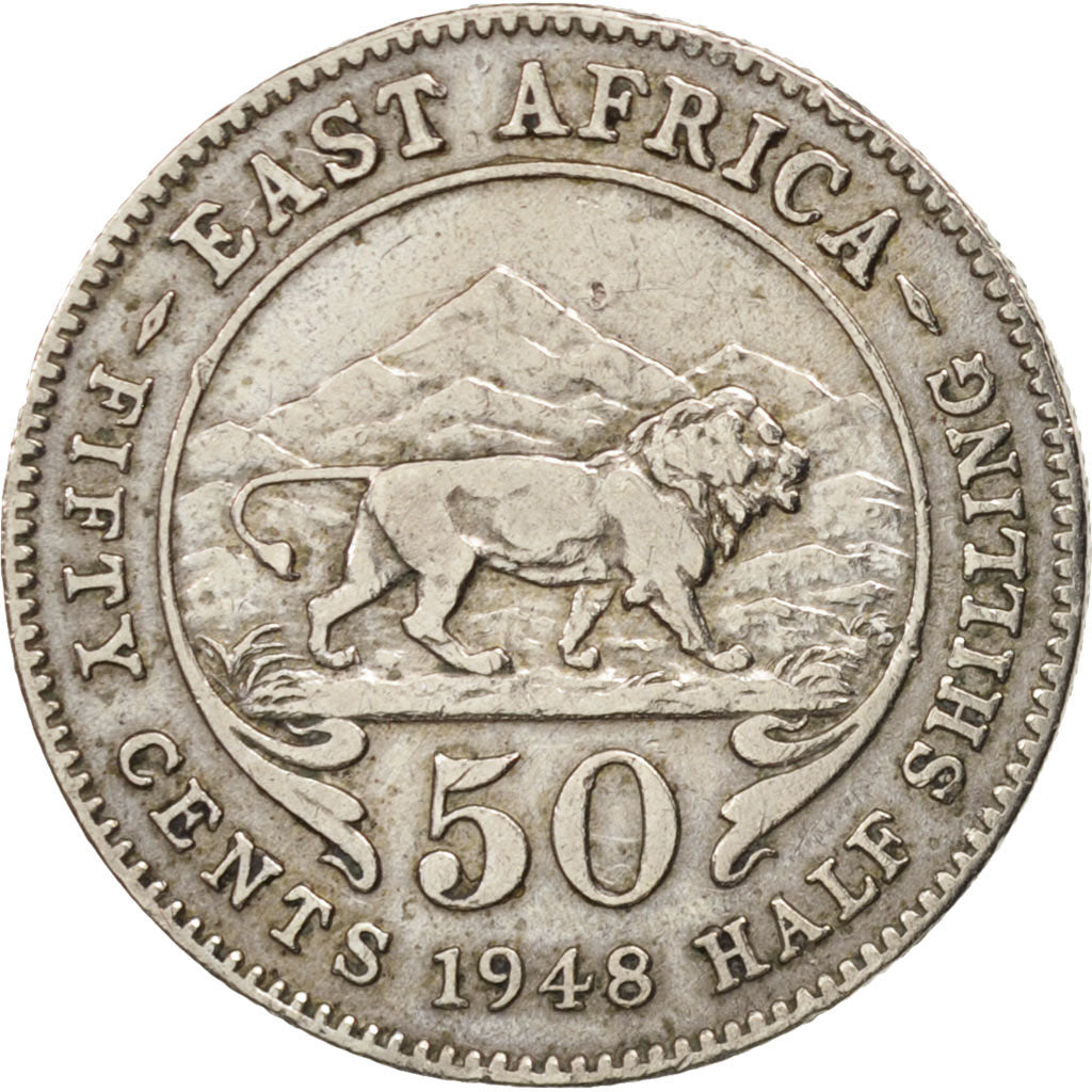 EAST AFRICA, George VI, 50 Cents, 1948, EF(40-45), Copper-nickel, KM:30