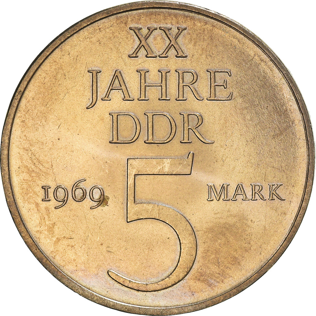 Coin, GERMAN-DEMOCRATIC REPUBLIC, 5 Mark, 1969, AU(50-53), Nickel-Bronze