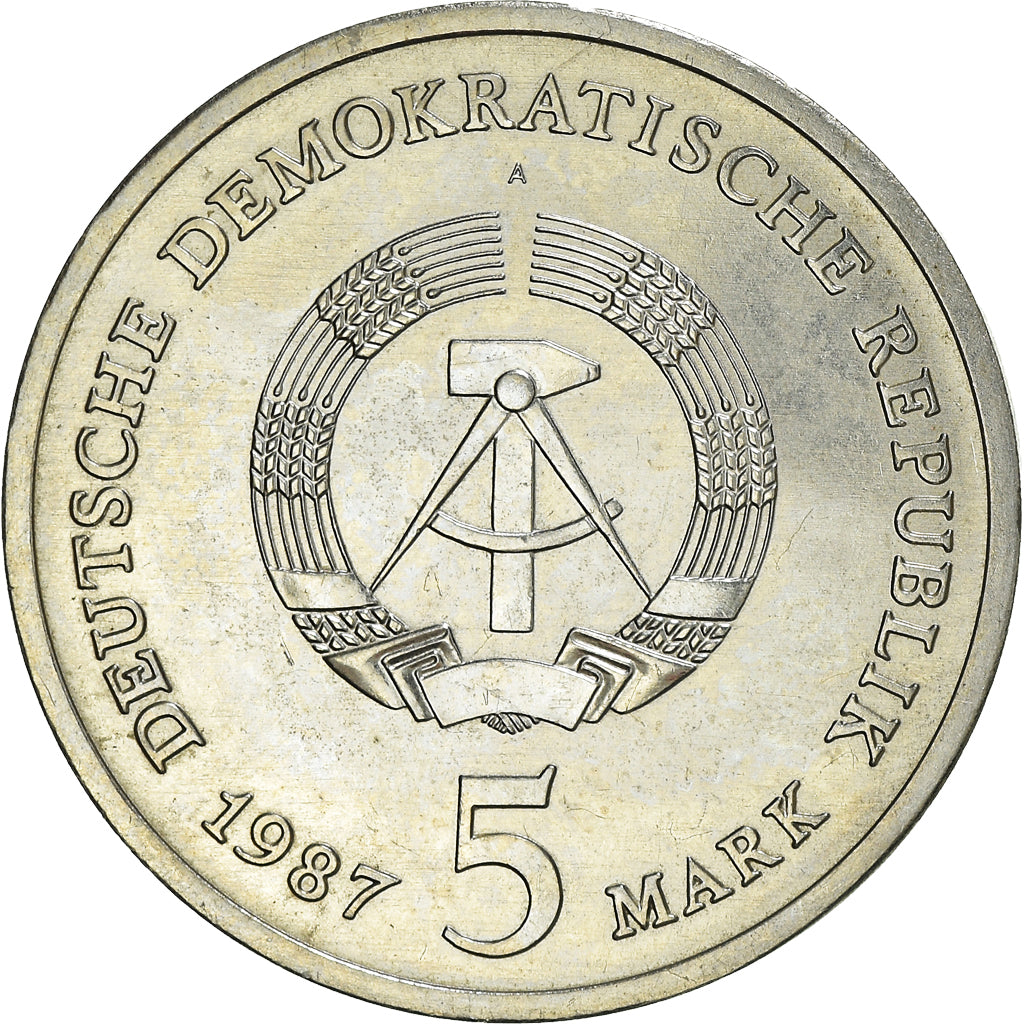 Moneta, REPUBBLICA DEMOCRATICA TEDESCA, 5 Mark, 1987, Berlin, BB
