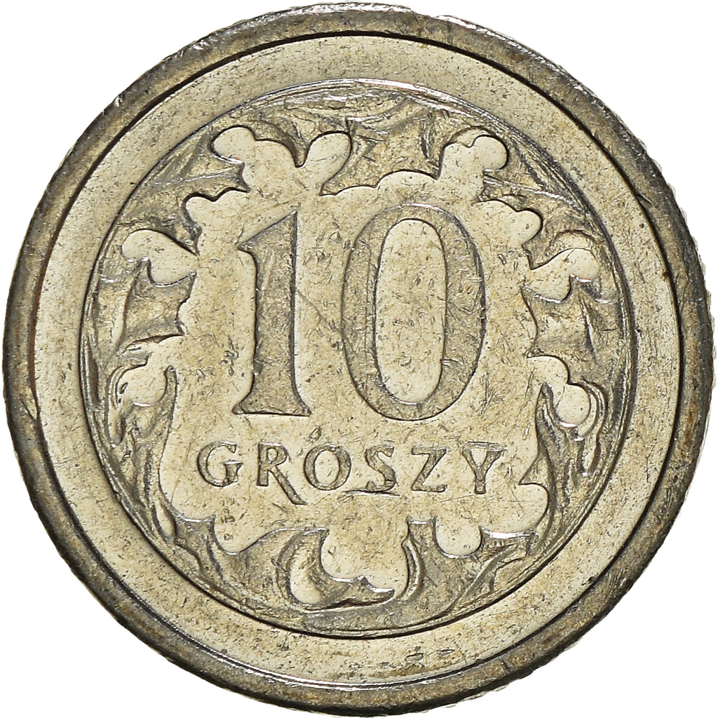 Moneta, Polonia, 10 Groszy, 2005, Warsaw, MB+, Rame-nichel, KM:279
