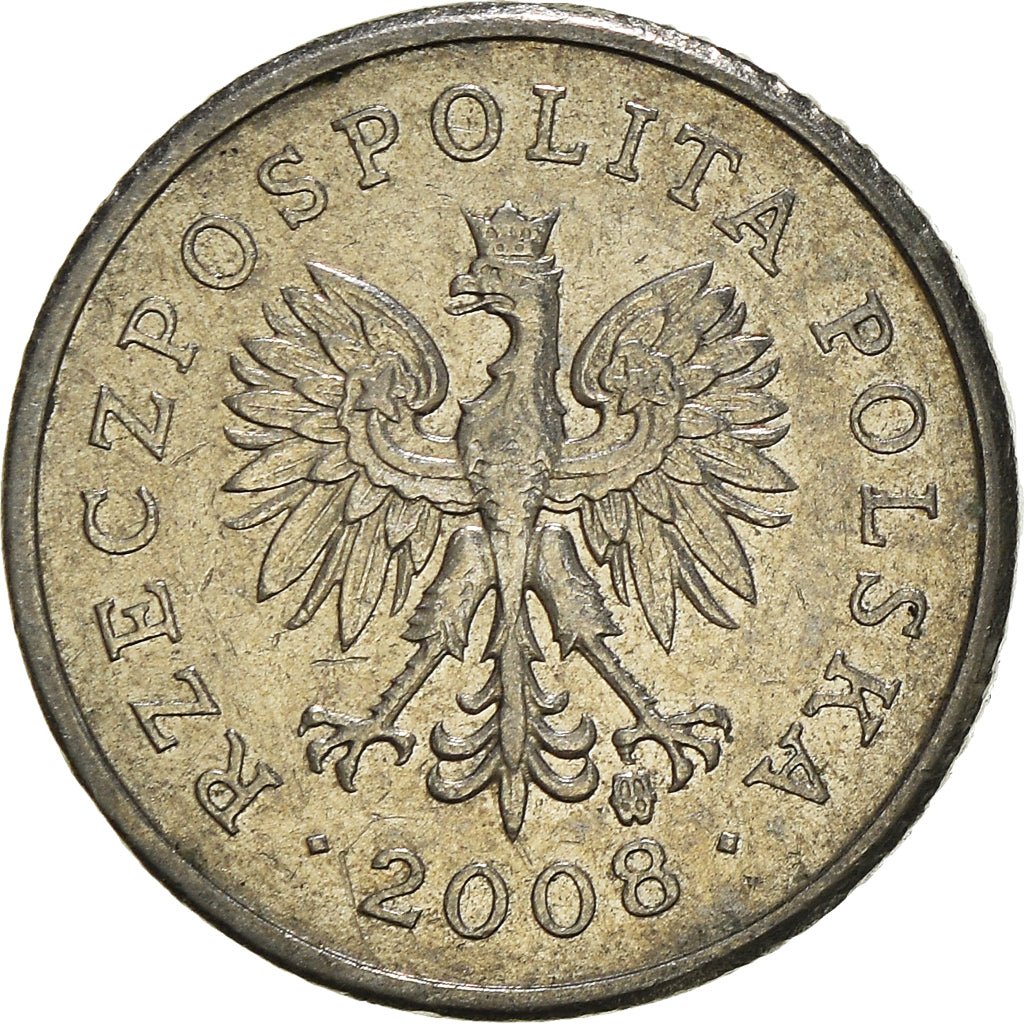 Moneta, Polonia, 10 Groszy, 2008, Warsaw, MB+, Rame-nichel, KM:279
