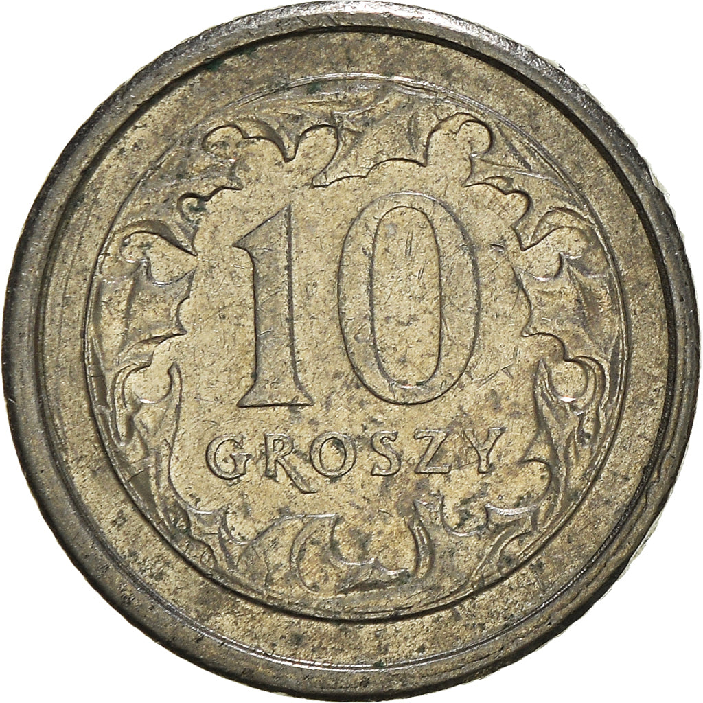Moneta, Polonia, 10 Groszy, 2008, Warsaw, MB+, Rame-nichel, KM:279
