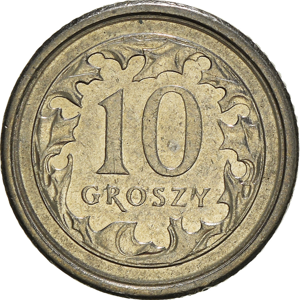 Moneta, Polonia, 10 Groszy, 2010, Warsaw, BB+, Rame-nichel, KM:279