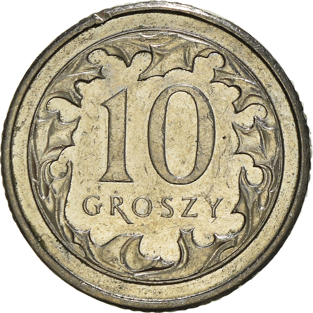 Moneta, Polonia, 10 Groszy, 2011, Warsaw, MB+, Rame-nichel, KM:279