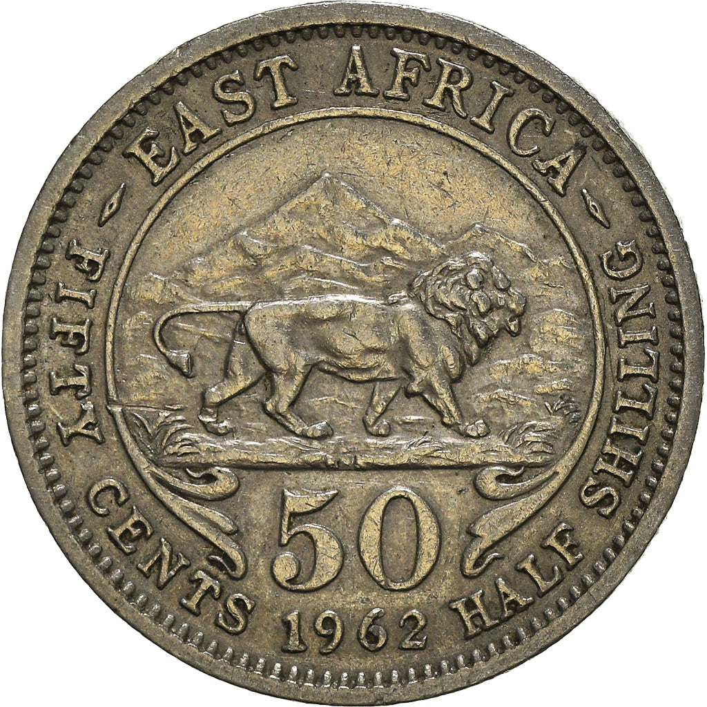 Coin, EAST AFRICA, 50 Cents, 1962, VF(30-35), Copper-nickel, KM:36