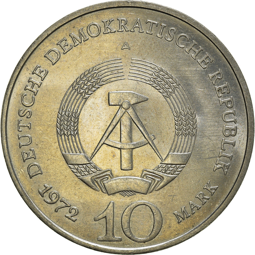 Coin, GERMAN-DEMOCRATIC REPUBLIC, 10 Mark, 1972, Berlin, AU(50-53)