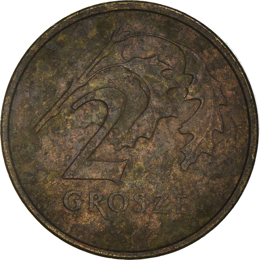 Moneda, Polonia, 2 Grosze, 2003, Warsaw, BC+, Latón, KM:277