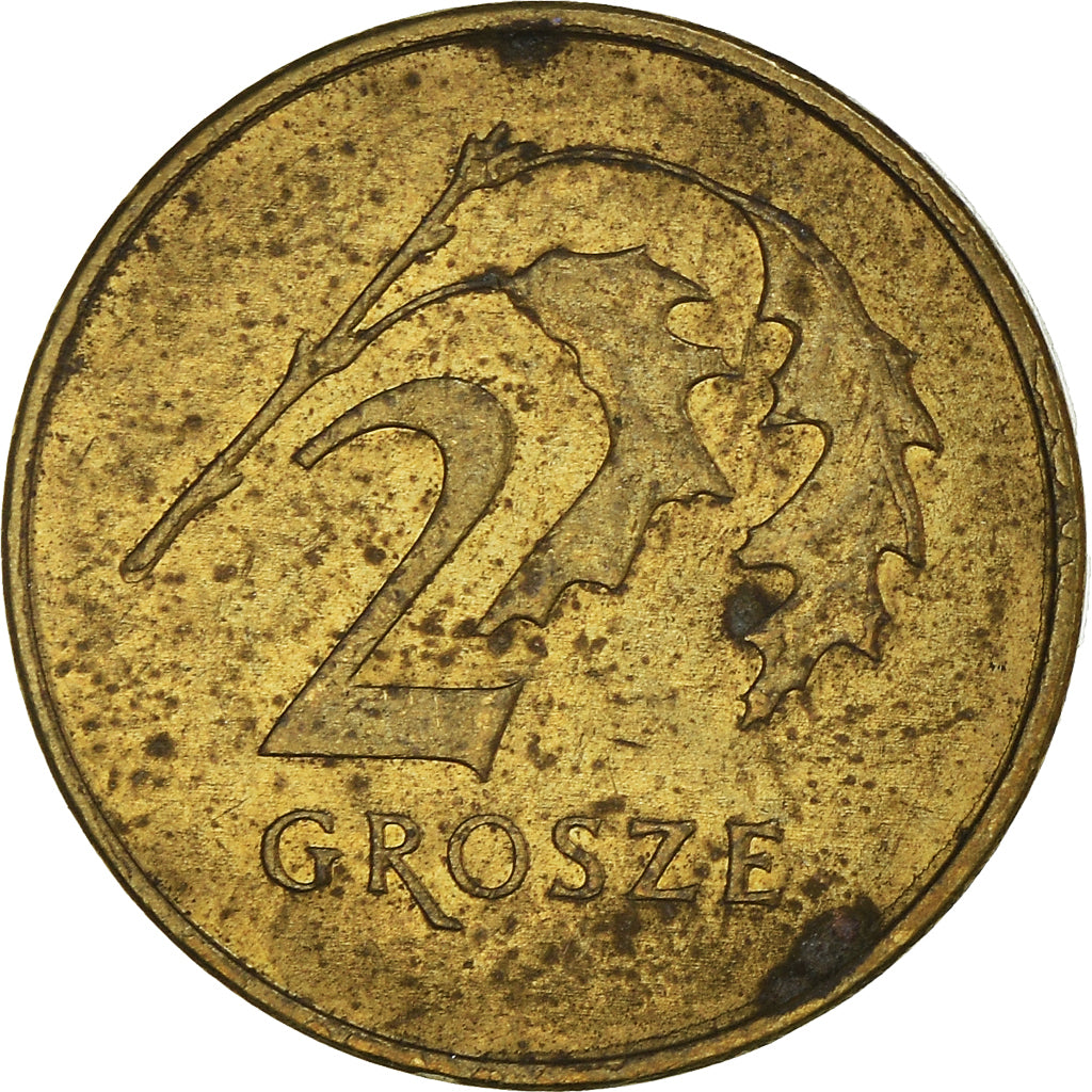 Moneda, Polonia, 2 Grosze, 2011, Warsaw, BC+, Latón, KM:277