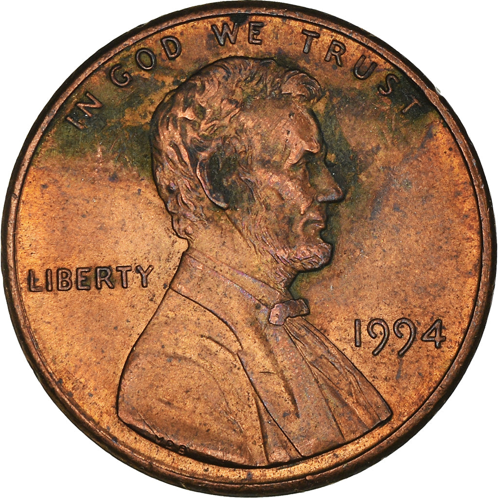 Coin, United States, Lincoln Cent, Cent, 1994, U.S. Mint, VF(30-35), Copper