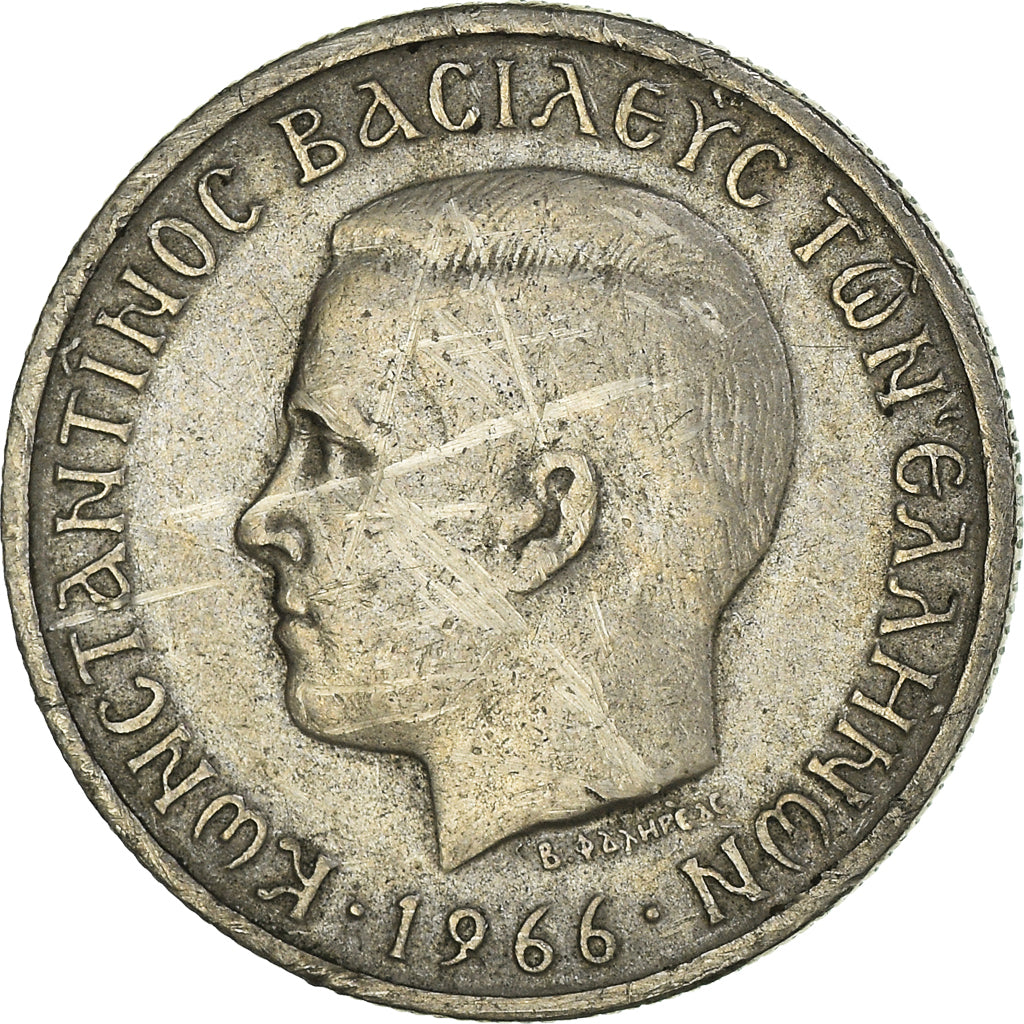 Monnaie, Grèce, Constantine II, Drachma, 1966, TB, Cupro-nickel, KM:89