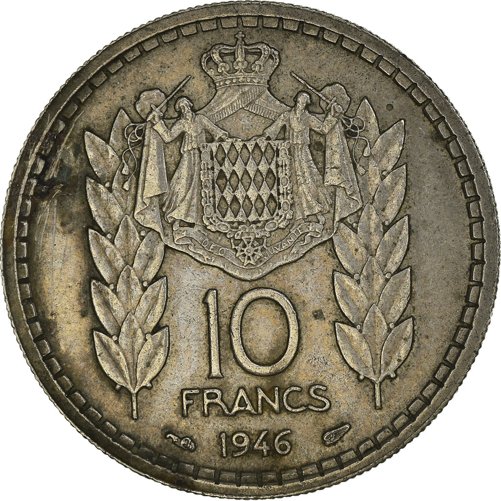 Münze, Monaco, Louis II, 10 Francs, 1946, S, Kupfer-Nickel, KM:123