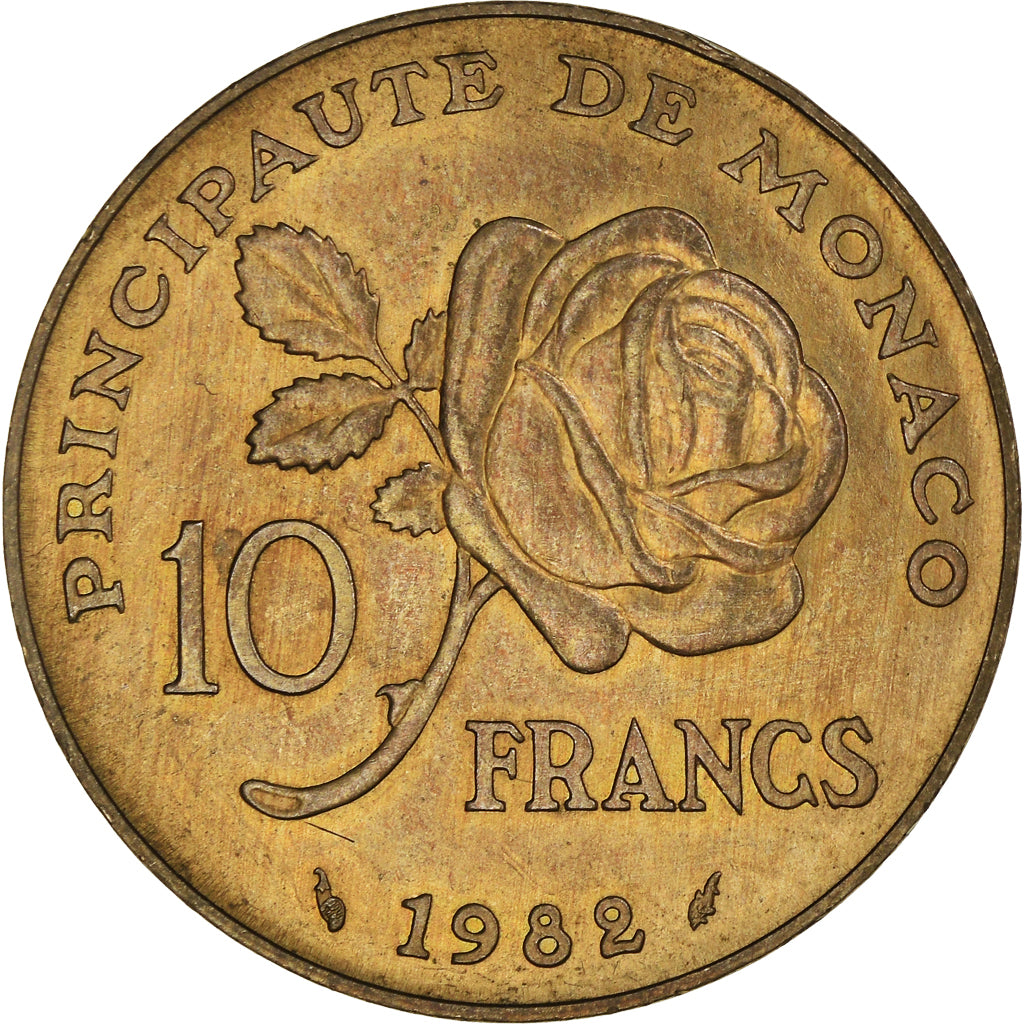 Coin, Monaco, Rainier III, 10 Francs, 1982, EF(40-45), Copper-Nickel-Aluminum