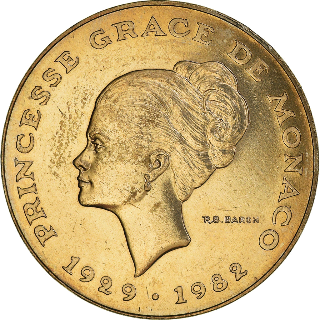 Monnaie, Monaco, Rainier III, 10 Francs, 1982, TTB, Copper-Nickel-Aluminum