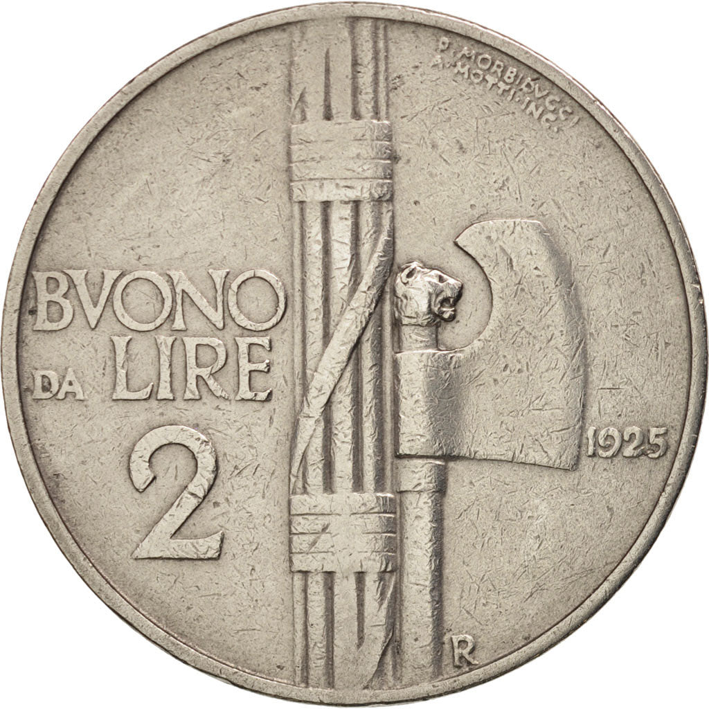 Münze, Italien, Vittorio Emanuele III, 2 Lire, 1925, Rome, SS, Nickel, KM:63