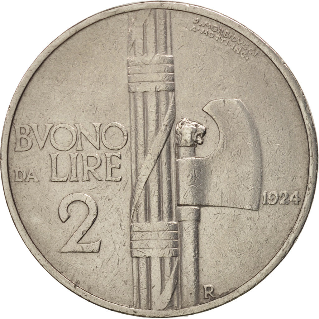 Italie, Vittorio Emanuele III, 2 Lire, 1924, Rome, TTB, Nickel, KM:63