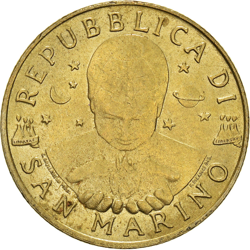Coin, San Marino, 200 Lire, 1996, EF(40-45), Aluminum-Bronze, KM:356