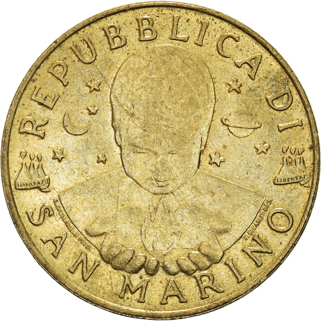 Moneda, San Marino, 200 Lire, 1996, BC+, Aluminio - bronce, KM:356