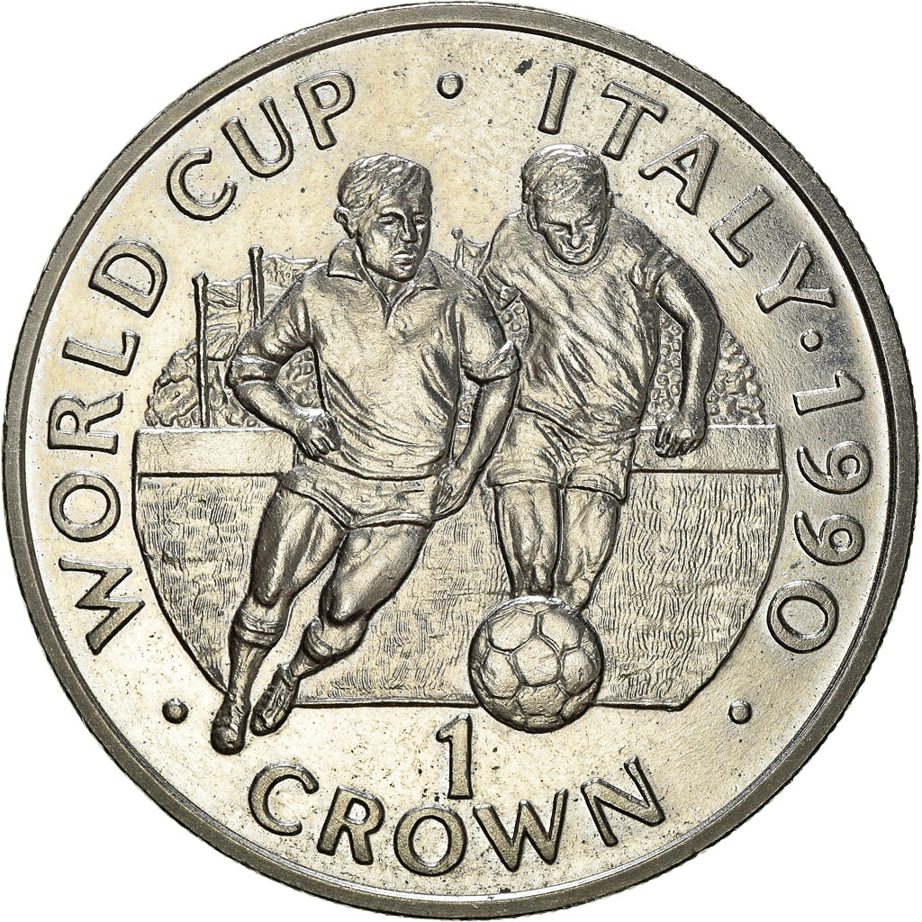 Coin, Gibraltar, Elizabeth II, Crown, 1990, MS(63), Copper-nickel, KM:37