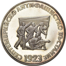 Coin, Bulgaria, 50th Anniversary - Anti-fascist, 5 Leva, 1973, BE, MS(63)