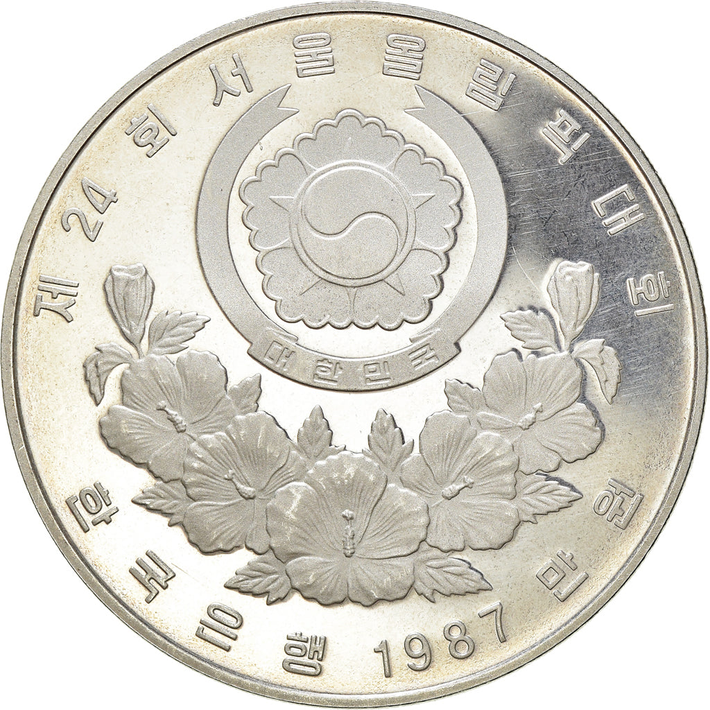 Coin, KOREA-SOUTH, JO SÉOUL - TIR À L'ARC, 10000 Won, 1987, BE, MS(65-70)