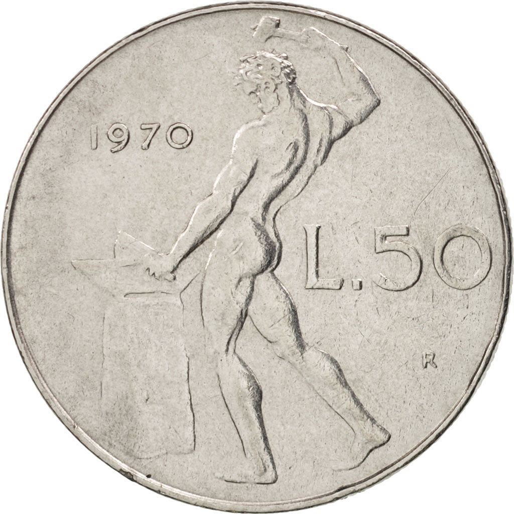 Italie, 50 Lire, 1970, Rome, TTB, Stainless Steel, KM:95.1