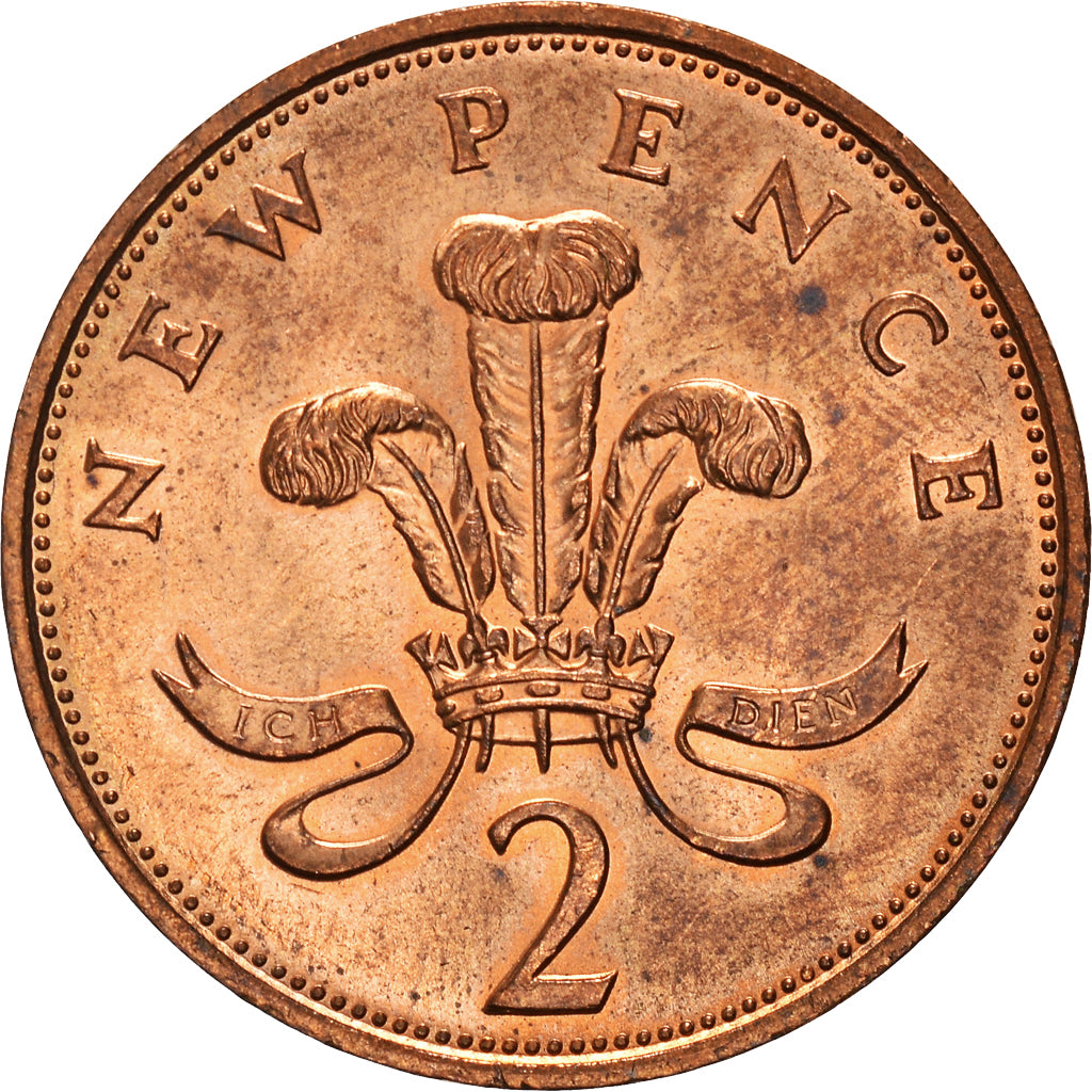 Coin, Great Britain, Elizabeth II, 2 New Pence, 1980, AU(50-53), Bronze, KM:916