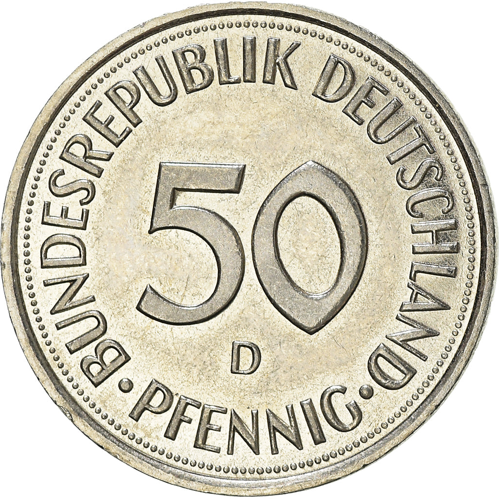 Coin, GERMANY - FEDERAL REPUBLIC, 50 Pfennig, 1994, Munich, EF(40-45)