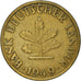 Munten, Federale Duitse Republiek, 10 Pfennig, 1949, Stuttgart, FR+, Brass Clad