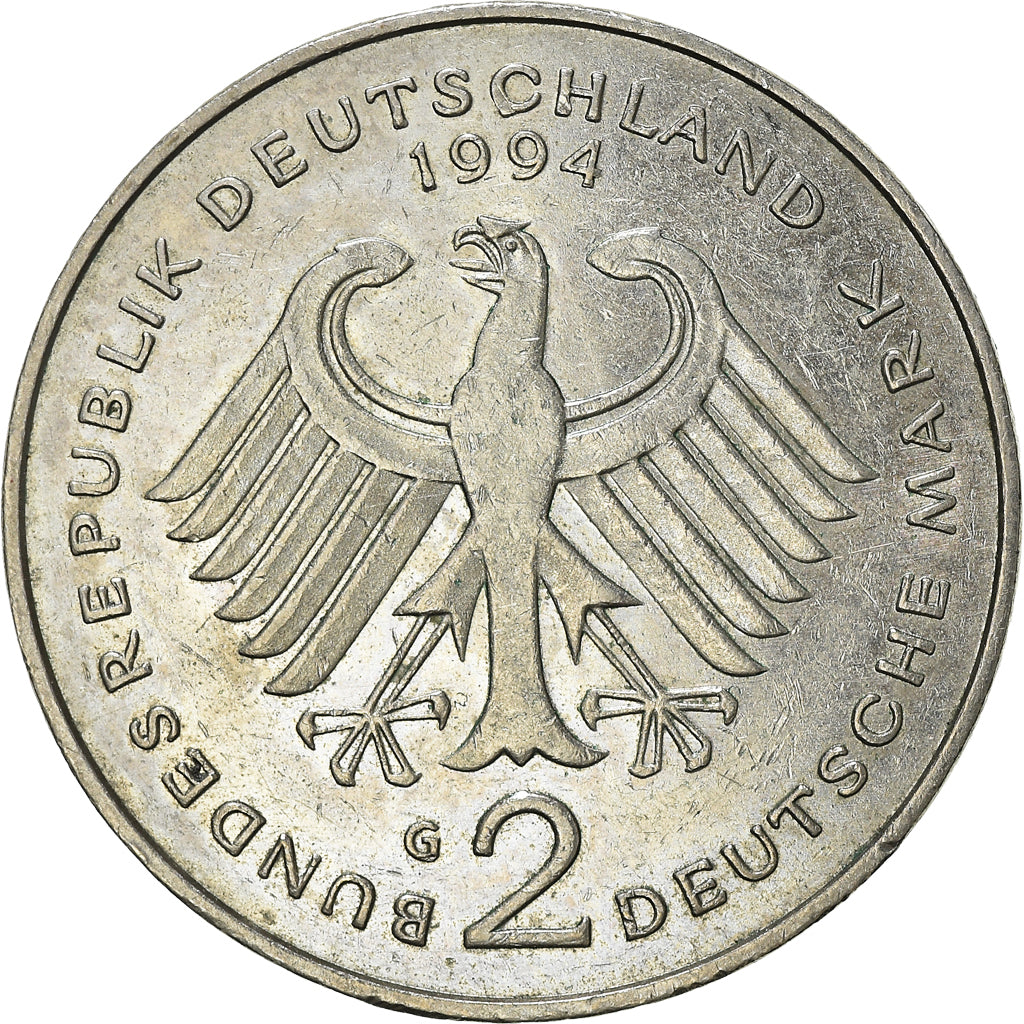 Coin, GERMANY - FEDERAL REPUBLIC, 2 Mark, 1994, Karlsruhe, EF(40-45)