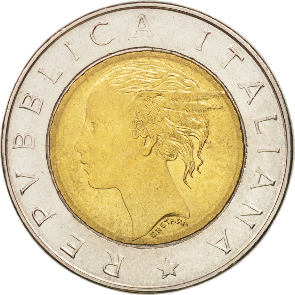 Coin, Italy, 500 Lire, 1993, Rome, AU(55-58), Bi-Metallic, KM:160
