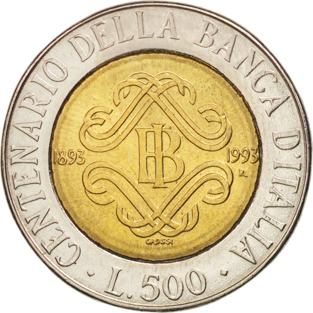 Coin, Italy, 500 Lire, 1993, Rome, AU(55-58), Bi-Metallic, KM:160
