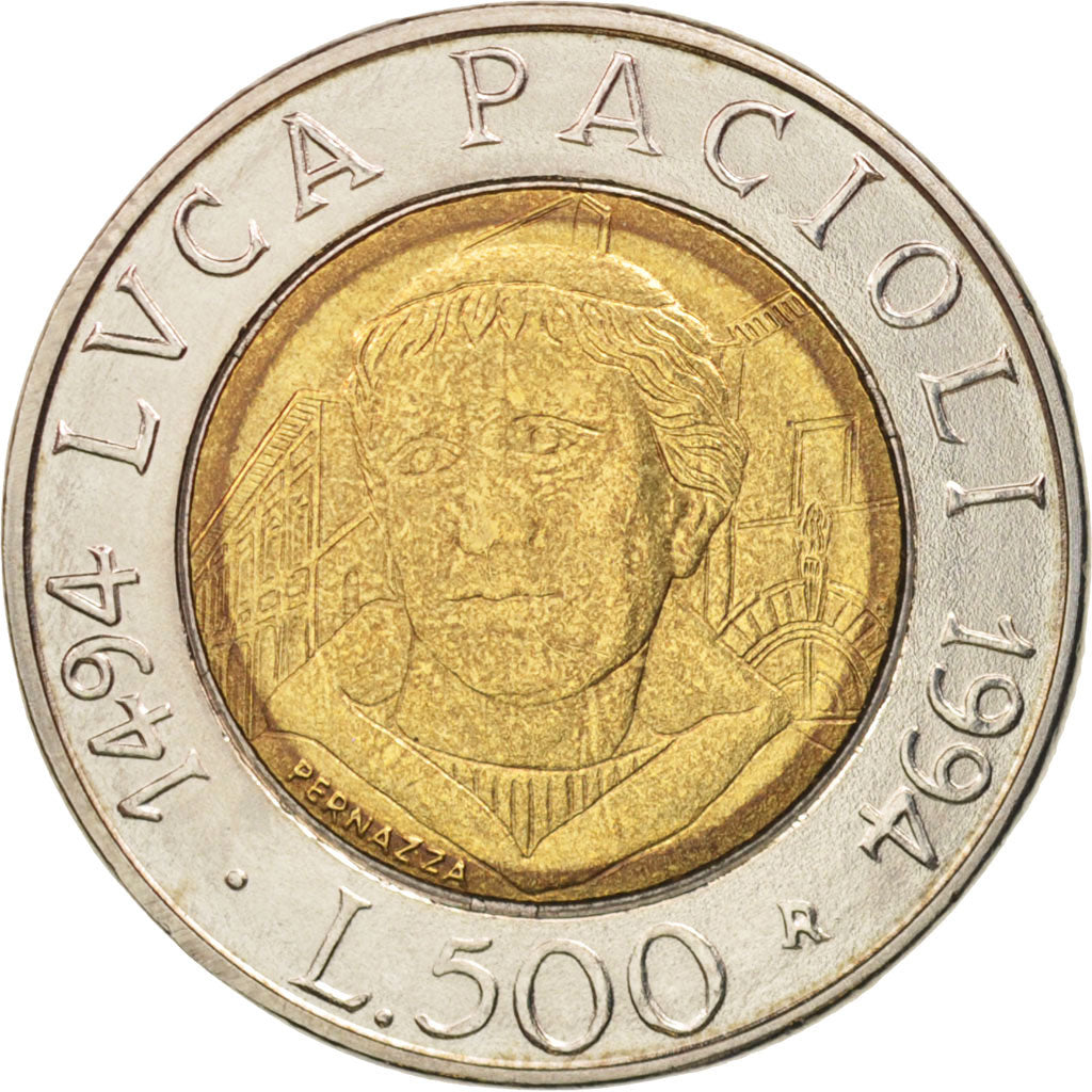 Italia, 500 Lire, 1994, Rome, BB, Bi-metallico, KM:167