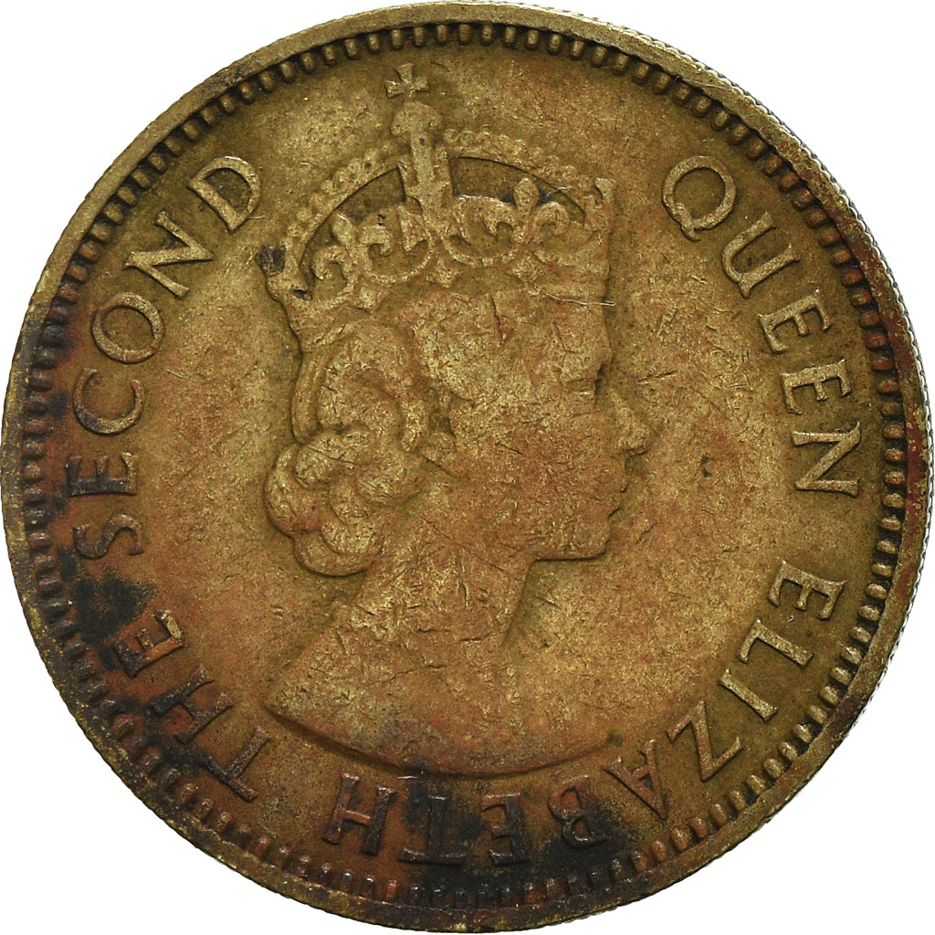 Coin, Hong Kong, Elizabeth II, 10 Cents, 1959, VF(20-25), Nickel-brass, KM:28.1