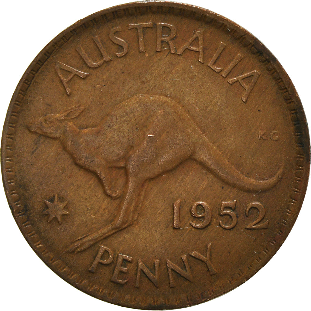 Moneta, Australia, George VI, Penny, 1952, BB, Bronzo, KM:43