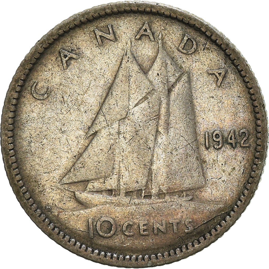 Coin, Canada, George VI, 10 Cents, 1942, Royal Canadian Mint, Ottawa, EF(40-45)