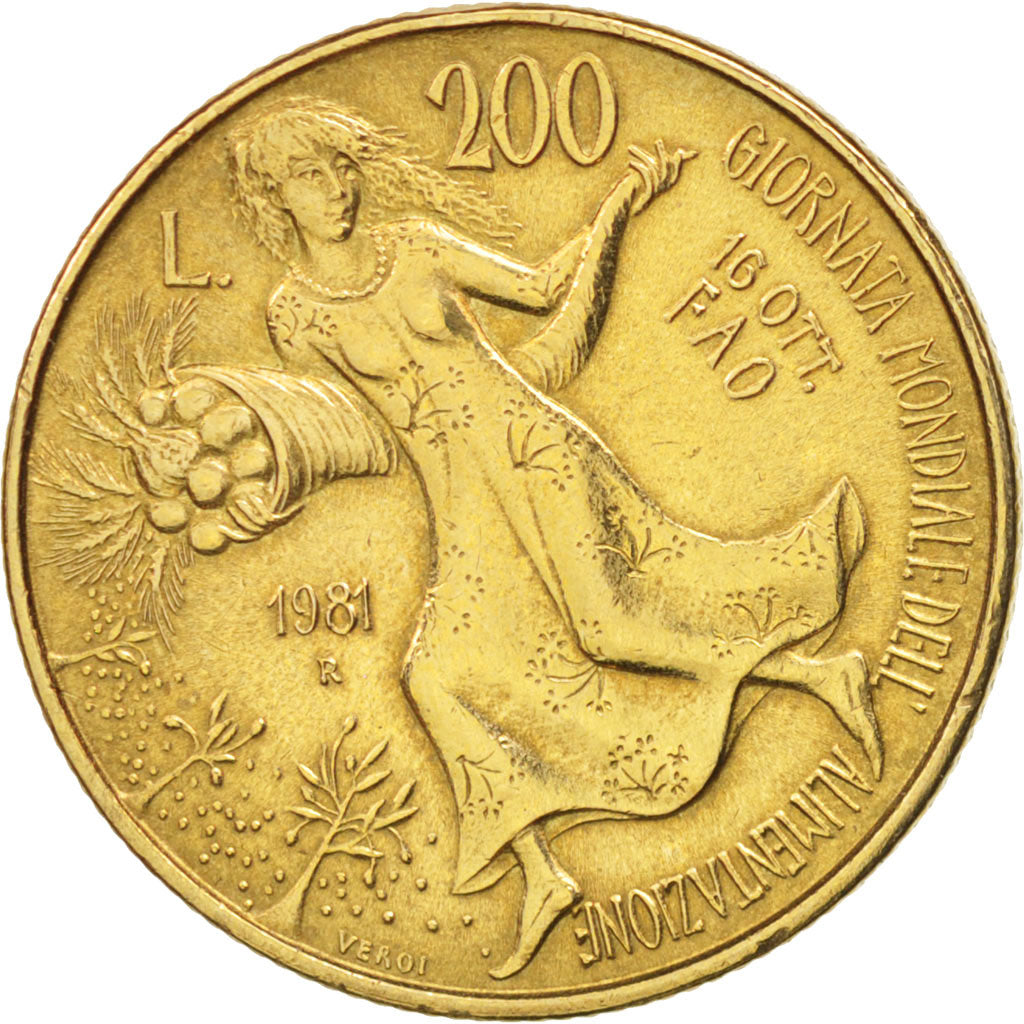 Monnaie, Italie, 200 Lire, 1981, Rome, SUP, Aluminum-Bronze, KM:109