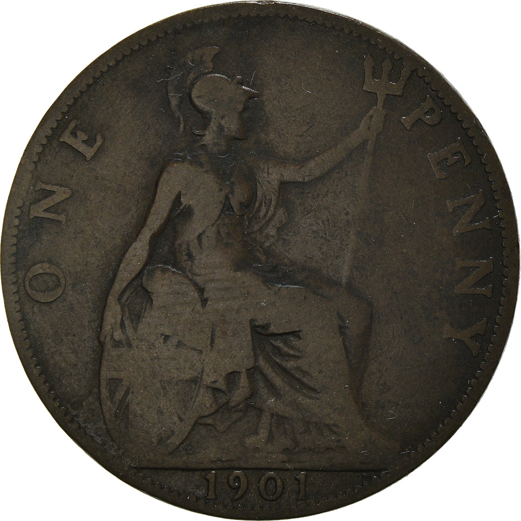 Coin, Great Britain, Victoria, Penny, 1901, VF(20-25), Bronze, KM:790