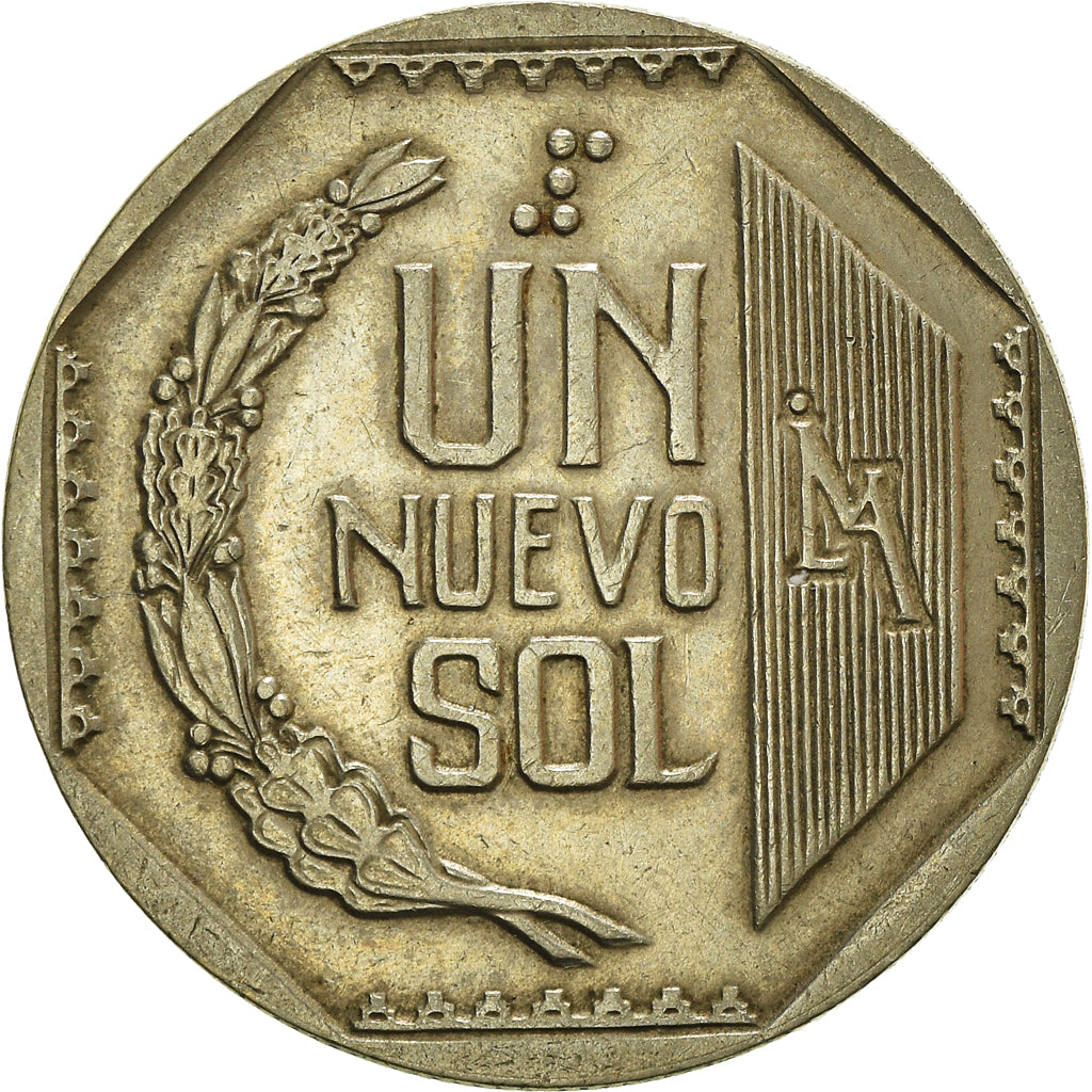 Moneda, Perú, Nuevo Sol, 1991, Lima, MBC, Cobre - níquel - cinc, KM:308.1