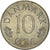 Moneta, Danimarca, Margrethe II, 10 Öre, 1980, Copenhagen, MB+, Rame-nichel