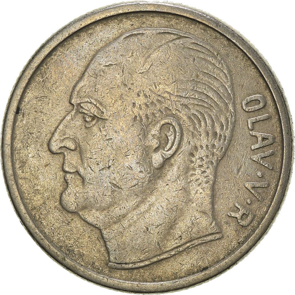 Moneda, Noruega, Olav V, Krone, 1959, BC+, Cobre - níquel, KM:409