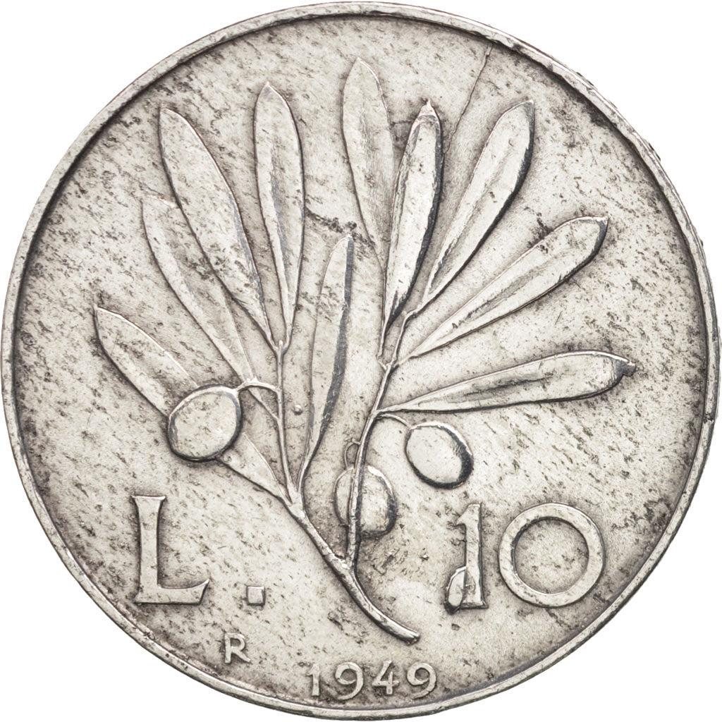 Monnaie, Italie, 10 Lire, 1949, Rome, TB+, Aluminium, KM:90