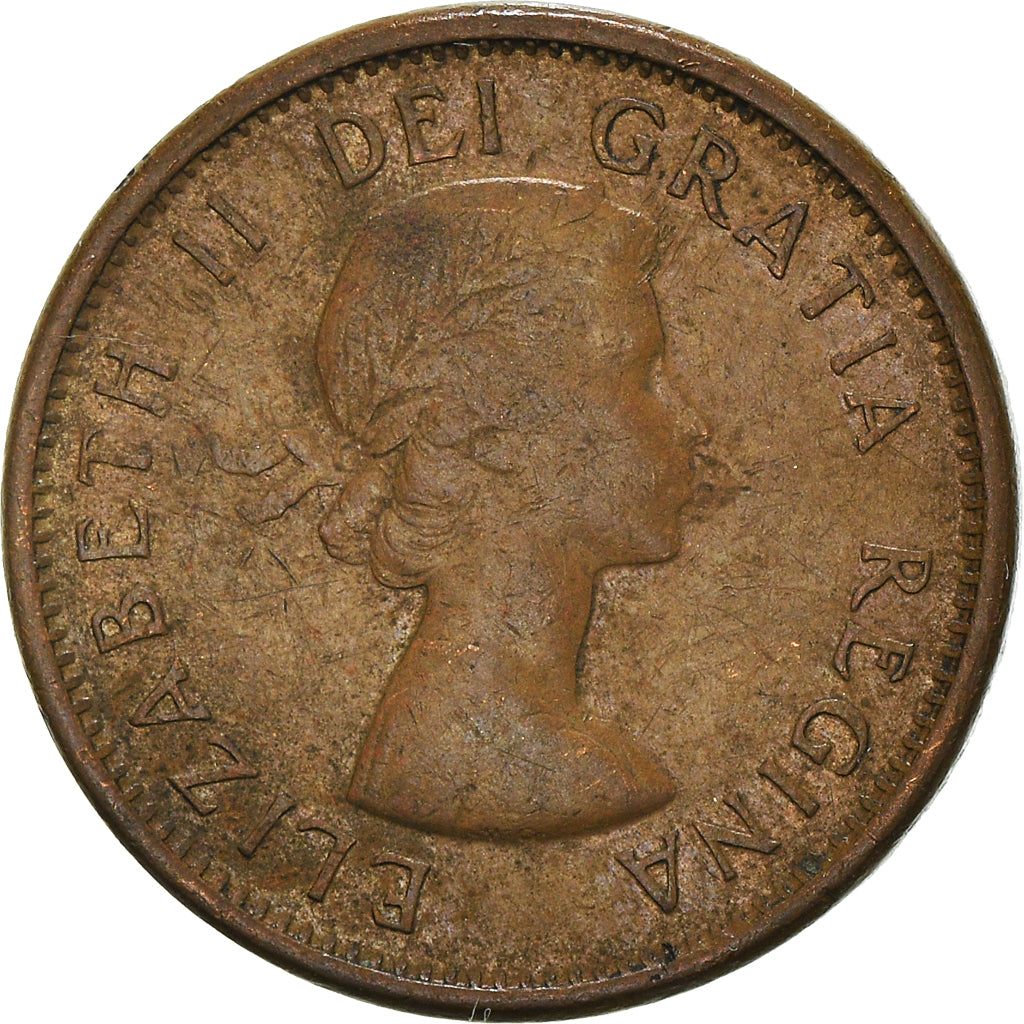 Moneda, Canadá, Elizabeth II, Cent, 1962, Royal Canadian Mint, Ottawa, BC+
