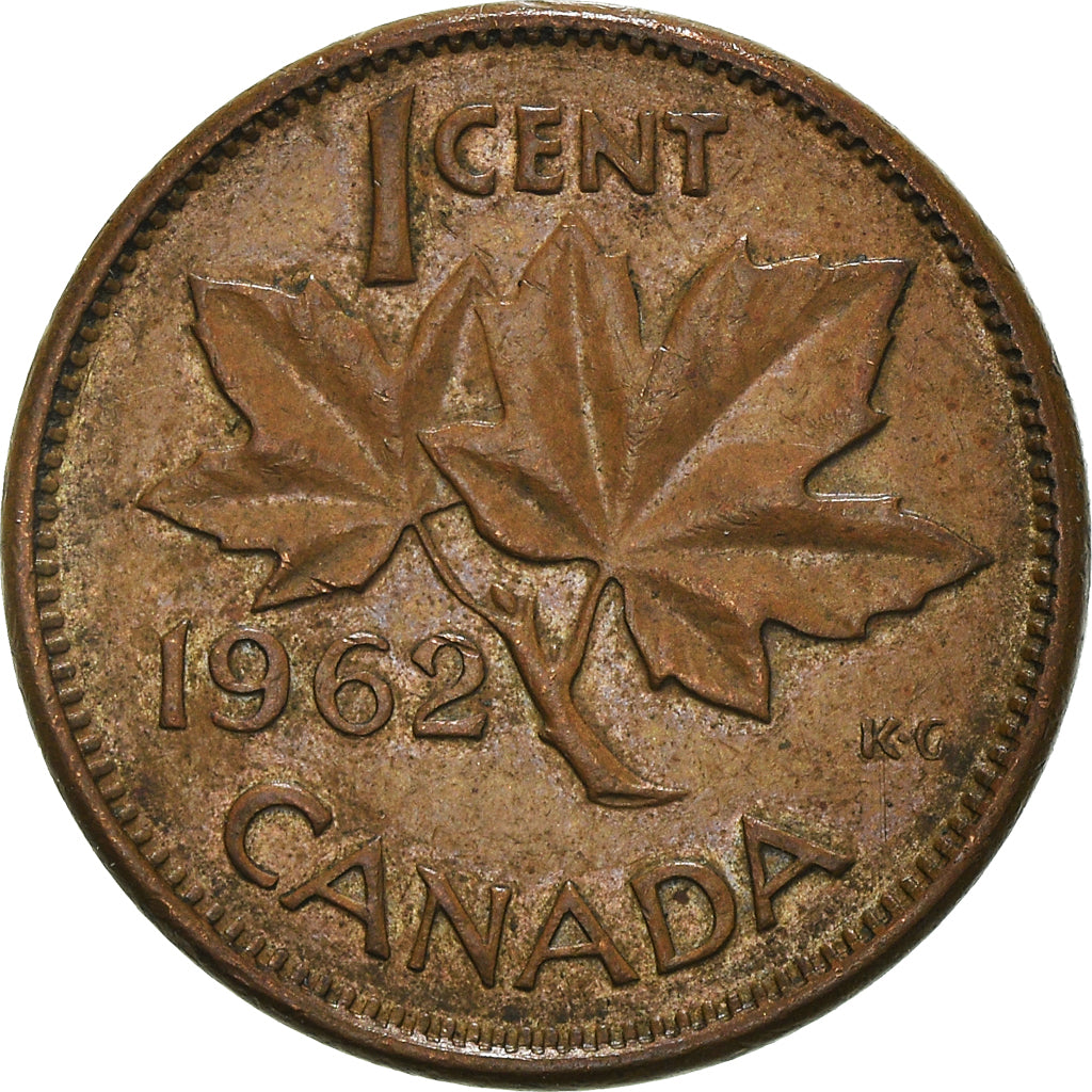 Moneda, Canadá, Elizabeth II, Cent, 1962, Royal Canadian Mint, Ottawa, BC+